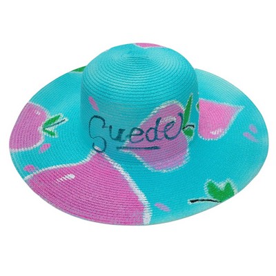 Hand Painted Wide Brim Beach Straw Hat