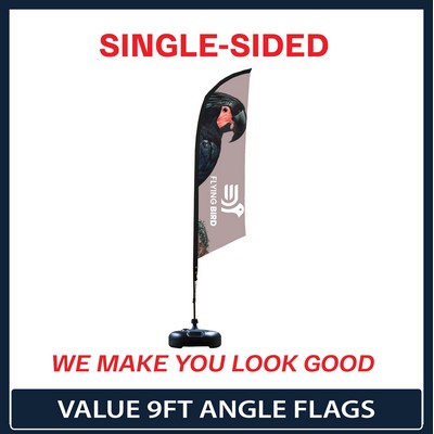 Value 9' Angle Flag - Single Sided Graphic Water Base