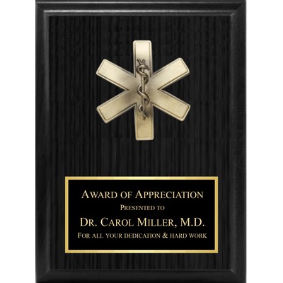 5" Star Of Life On Black Board