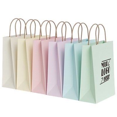 Luxury White Card Paper Bag with Woven Handle