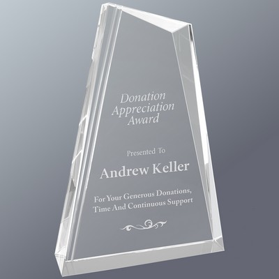 Self-Standing Crystal Peak Award, Large (6"x9"H)
