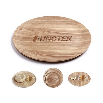Wooden Serving Tray Round Multi-Purpose Dish 12"Diameter
