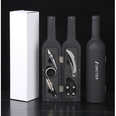 Regular Wine Opener Set In Bottle Shape White Box-5 Piece