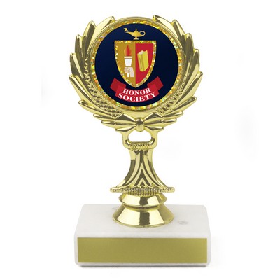 5 1/4" Trophy Riser w/Mylar Honor Society Insert