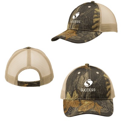 Woodland Camo Cotton & Mesh Trucker Cap