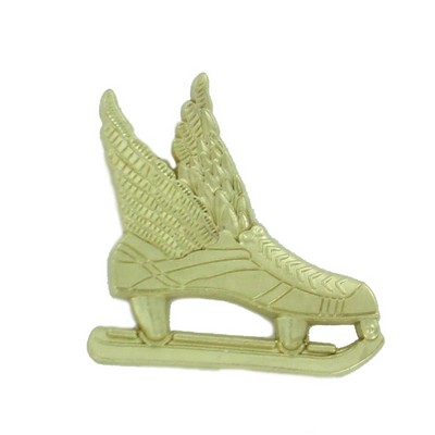 Gold Ice Hockey Skate Chenille Pin