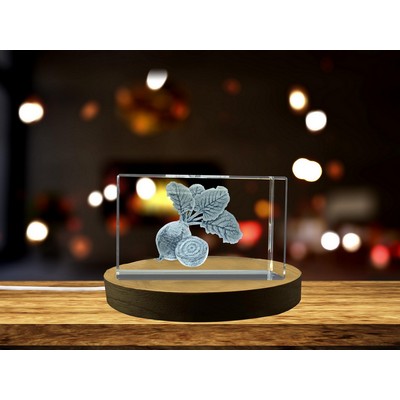 Beetroot 3D Engraved Crystal Trophy Award w/LED Base