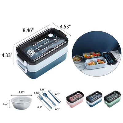 Double Layer Insulated Lunch Box Set With 304 Stainless Steel Soup Bowl Included