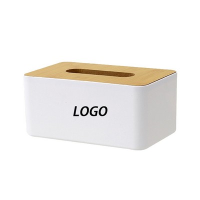 Bamboo Wooden Tissue Box With Lid