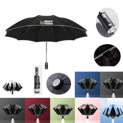Straight Folding Automatic LED Light Umbrella