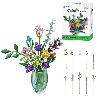 Contixo BK05 Tulip Bouquet Floral Collection Building Block Set