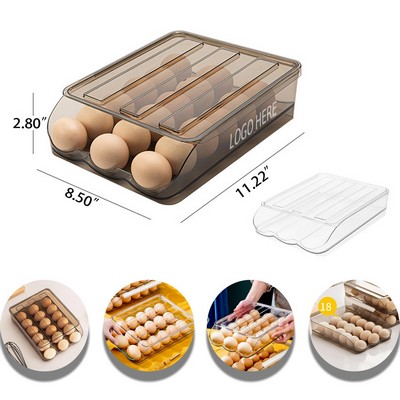Custom Clear Plastic Rolling Egg Dispenser With Lid