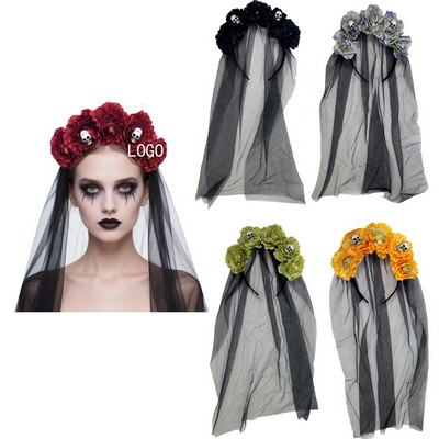 Halloween Skull Mesh Headband