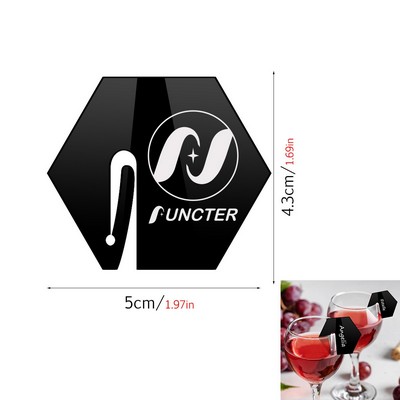 Hexagonal Acrylic Drink Marker Wine Glass Recognizer Name Marker