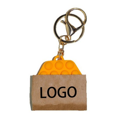 Cute Squishy Egg Waffle Keychain