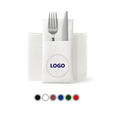 Disposable Linen Feel Dinner Paper Napkin w/Flatware Pocket