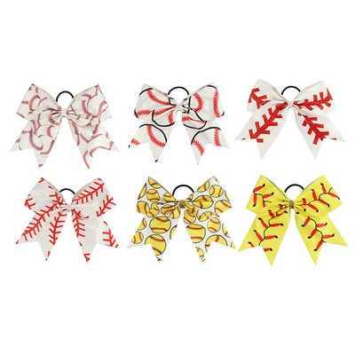 Customized Cheer Bows Ponytail Holder Elastic Band