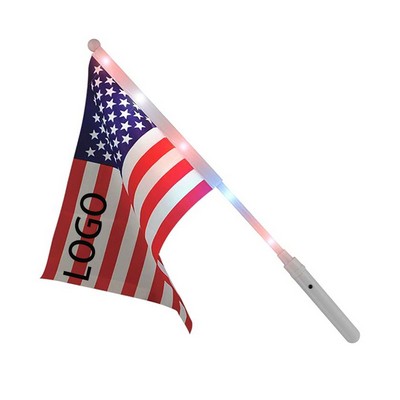 12"x18" Custom LED Light Up Flashing American Flag