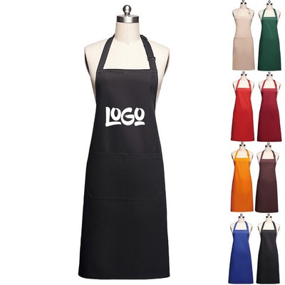 Adjustable Kitchen Cotton Apron with Pockets