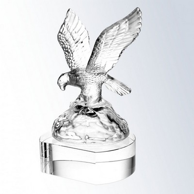 Soaring Eagle Crystal Award, with Clear Base, 9 3/4"H