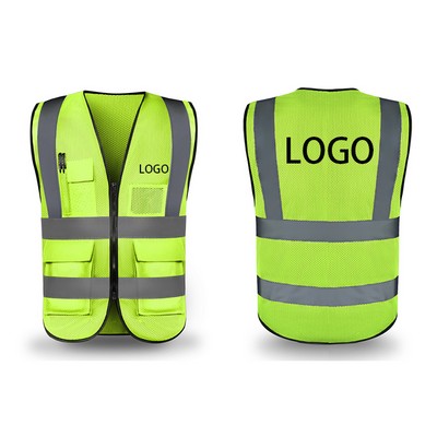 Breathable Mesh Safety Vest With 4 Reflective Strips