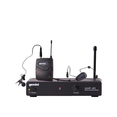Gemini Black Uhf Wireless Headset/Lavalier Microphone System