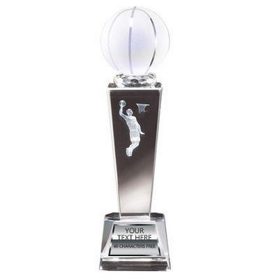 Crystal Tower Basketball Male Award 9X2.5"