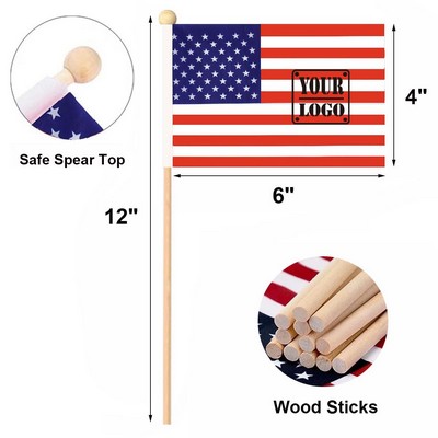 Mini American Flags On Stick