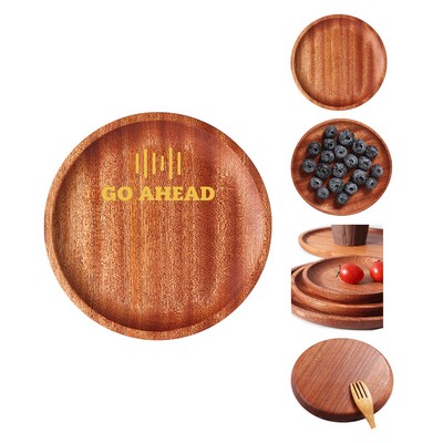 Round Wooden Serving Tray