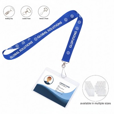 3/4" Dye-Sublimated Lanyard With Clear Badge Holder