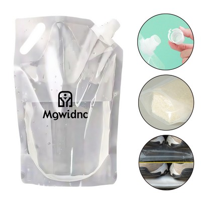 1L Transparent Stand-Up Spout Pouch with Handle