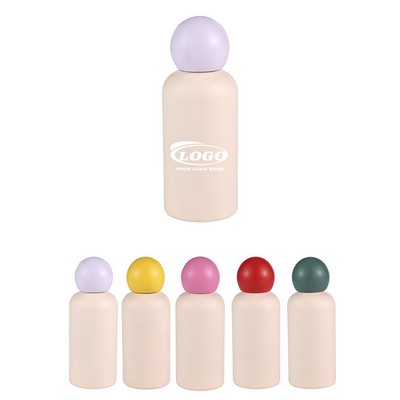 Minimalist Water Bottle with Colorful Round Cap Design