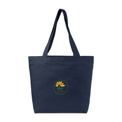 AWARE™ Recycled Cotton Shopper Tote with Interior Zip Pocket - Indigo Denim