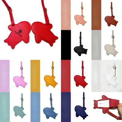 PU Luggage Tag With Name Card And Adjustable Belt