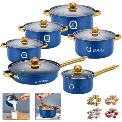 12-Piece Heavy-Duty 401 Stainless Steel Kitchen Cookware Set