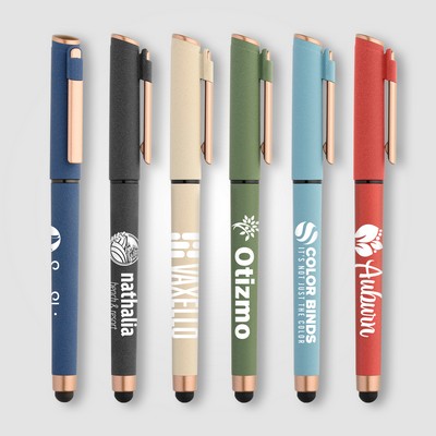 York Recycled Plastic Bronze Trim Stylus Gel Pen - Silkscreen