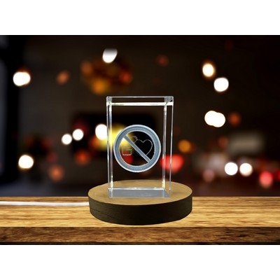 Prohibited for Pacemaker Wearers 3D Engraved Crystal Trophy Award w/LED Base