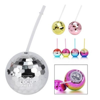 Disco Ball Cup With Straw