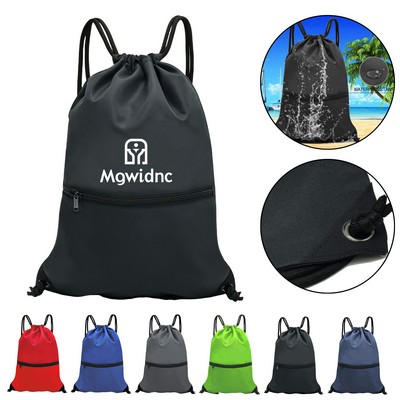 Waterproof Drawstring Gym Backpack - Large Capacity