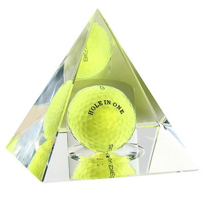 Golf Crystal Pyramid Trophy Award Prism Craft