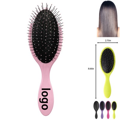 Custom Wet Detangling Hair Brush with Rubber Handle