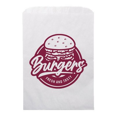 One Color White Food Safe Paper Bags (6.75" x 9.25")