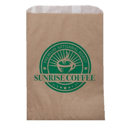 One Color Natural Food Safe Paper Bags (6.75" x 9.25")