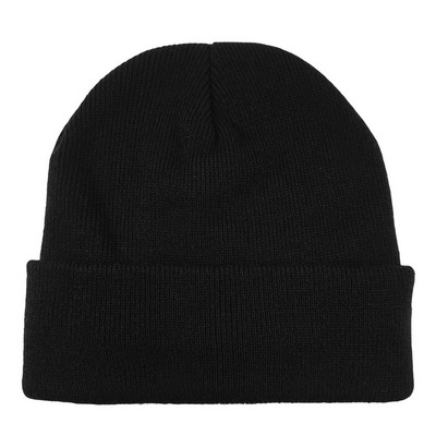 Rolled Sherpa Lined Knit Beanie Cap BLANK