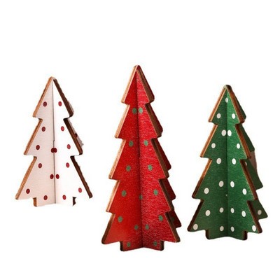 Christmas Decor 3 Pieces Wood Table Rustic Christmas Tree Farmhouse Wooden Centerpiece