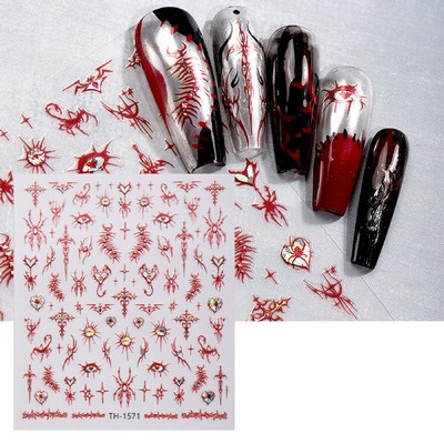 Halloween Sticker Nail Art Stickers Decals Self-Adhesive Nail Supplies Accessories Fingertip Art