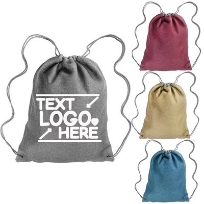 Natural Linen Drawstring Backpacks
