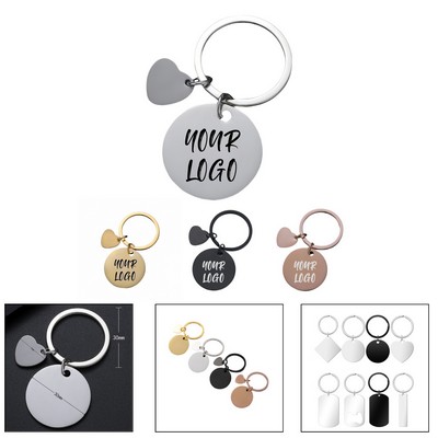 Sleek Stainless Steel Keychain with Heart Charm