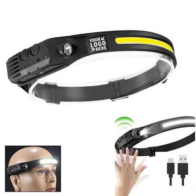 Usb Rechargeable Cob Sensor Headlamp