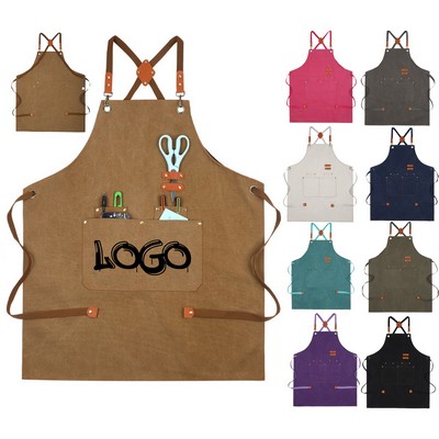 MOQ50 Canvas Double Strap Apron